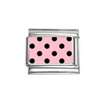 Polka Dots - Black on Pink Italian Charm (9mm)