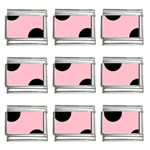 Polka Dots - Black on Pink 9mm Italian Charm (9 pack)