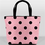 Polka Dots - Black on Pink Bucket Bag