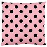 Polka Dots - Black on Pink Large Cushion Case (Two Sides)