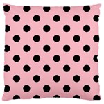 Polka Dots - Black on Pink Standard Flano Cushion Case (Two Sides)