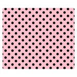 Polka Dots - Black on Pink Double Sided Flano Blanket (Small)