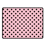 Polka Dots - Black on Pink Fleece Blanket (Small) (One Side)