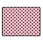 Polka Dots - Black on Pink Double Sided Fleece Blanket (Small) (Two Sides)