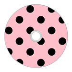 Polka Dots - Black on Pink CD Wall Clock