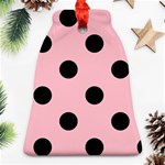 Polka Dots - Black on Pink Ornament (Bell)