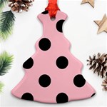 Polka Dots - Black on Pink Christmas Tree Ornament (Two Sides)