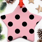 Polka Dots - Black on Pink Ornament (Star)