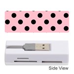 Polka Dots - Black on Pink Memory Card Reader (Stick)
