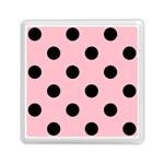 Polka Dots - Black on Pink Memory Card Reader with Storage (Square)