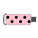 Polka Dots - Black on Pink Portable USB Flash (One Side)