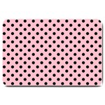 Polka Dots - Black on Pink Large Doormat
