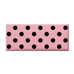 Polka Dots - Black on Pink Hand Towel