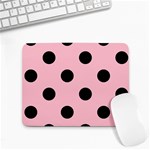 Polka Dots - Black on Pink Small Mousepad