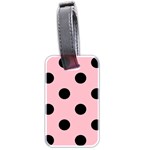 Polka Dots - Black on Pink Luggage Tag (Two Sides)