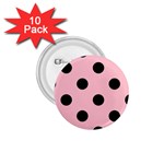 Polka Dots - Black on Pink 1.75  Button (10 pack)