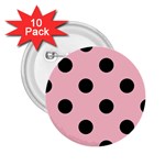 Polka Dots - Black on Pink 2.25  Button (10 pack)
