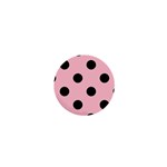 Polka Dots - Black on Pink 1  Mini Magnet