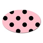 Polka Dots - Black on Pink Magnet (Oval)
