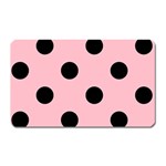 Polka Dots - Black on Pink Magnet (Rectangular)