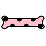 Polka Dots - Black on Pink Magnet (Dog Bone)