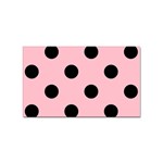 Polka Dots - Black on Pink Sticker (Rectangular)