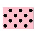 Polka Dots - Black on Pink Sticker A4 (100 pack)