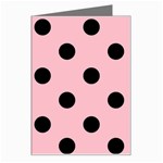 Polka Dots - Black on Pink Greeting Card