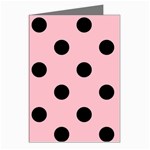 Polka Dots - Black on Pink Greeting Cards (Pkg of 8)