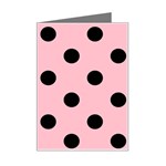 Polka Dots - Black on Pink Mini Greeting Card