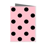 Polka Dots - Black on Pink Mini Greeting Cards (Pkg of 8)
