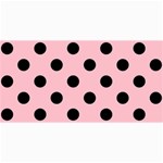 Polka Dots - Black on Pink 4  x 8  Photo Cards
