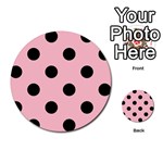 Polka Dots - Black on Pink Multi-purpose Cards (Round)