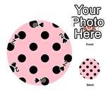 Polka Dots - Black on Pink Playing Cards 54 (Round)