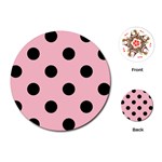 Polka Dots - Black on Pink Playing Cards (Round)
