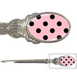 Polka Dots - Black on Pink Letter Opener