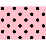 Polka Dots - Black on Pink Birthday Cake 3D Greeting Card (7x5)