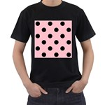 Polka Dots - Black on Pink Men s T-Shirt (Black)