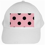 Polka Dots - Black on Pink Black Cap