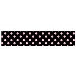 Polka Dots - Pink on Black Flano Scarf (Small)