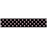 Polka Dots - Pink on Black Flano Scarf (Large)