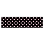 Polka Dots - Pink on Black Satin Scarf (Oblong)