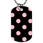 Polka Dots - Pink on Black Dog Tag (Two Sides)