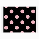 Polka Dots - Pink on Black Large Glasses Cloth (2 Sides)
