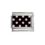 Polka Dots - Pink on Black Italian Charm (9mm)