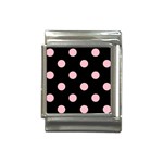 Polka Dots - Pink on Black Italian Charm (13mm)