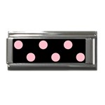 Polka Dots - Pink on Black Superlink Italian Charm (9mm)