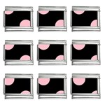 Polka Dots - Pink on Black 9mm Italian Charm (9 pack)