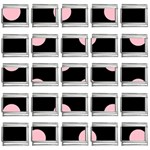 Polka Dots - Pink on Black 9mm Italian Charm (25 pack)