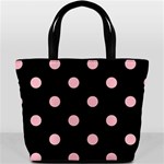 Polka Dots - Pink on Black Bucket Bag